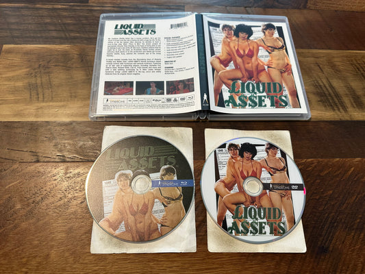 Liquid Assets Blu ray/DVD-Vinegar Syndrome-80’s Classic-2 Disc-Widescreen