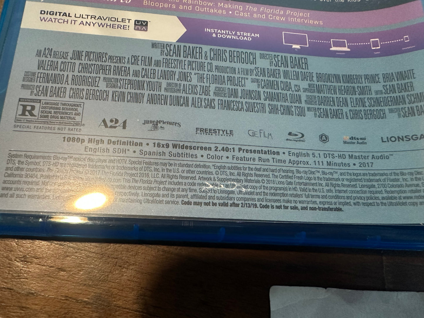 The Florida Project Blu ray-A24-Widescreen-2017 Classic-No Digital