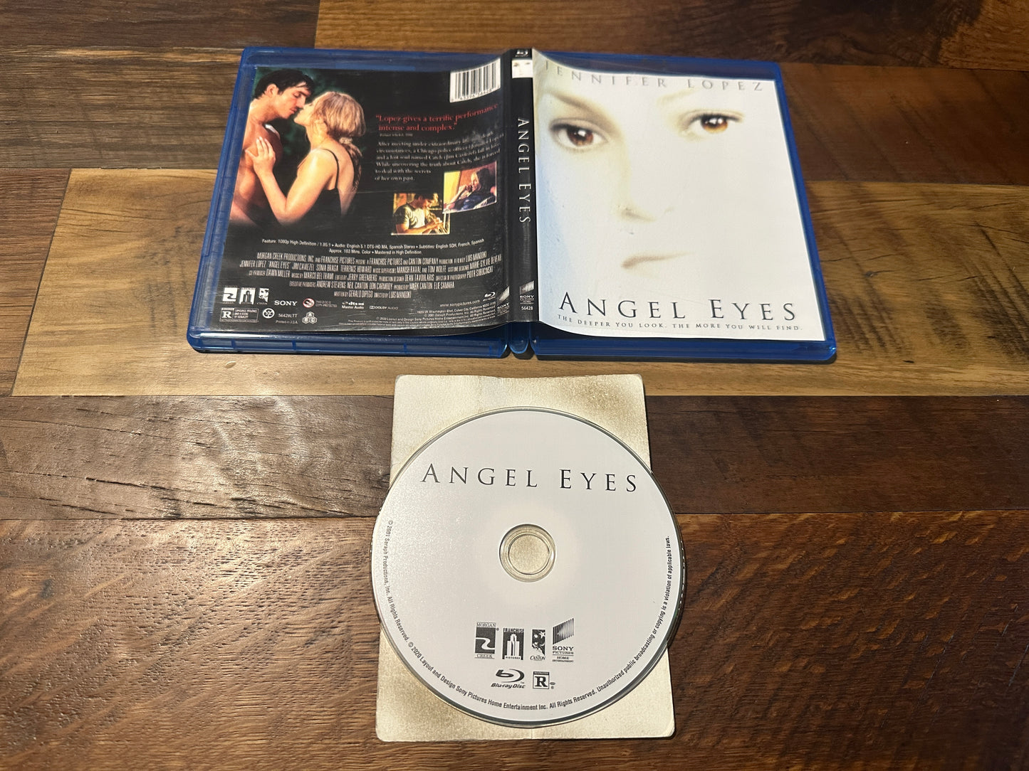 Angel Eyes (Blu ray, Sony Pictures, Jennifer Lopez’s 2001 Classic, Widescreen)