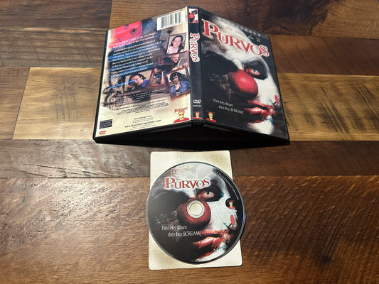 Purvos DVD-Obscure Low Budget Clown Horror-Widescreen-Rare-OOP
