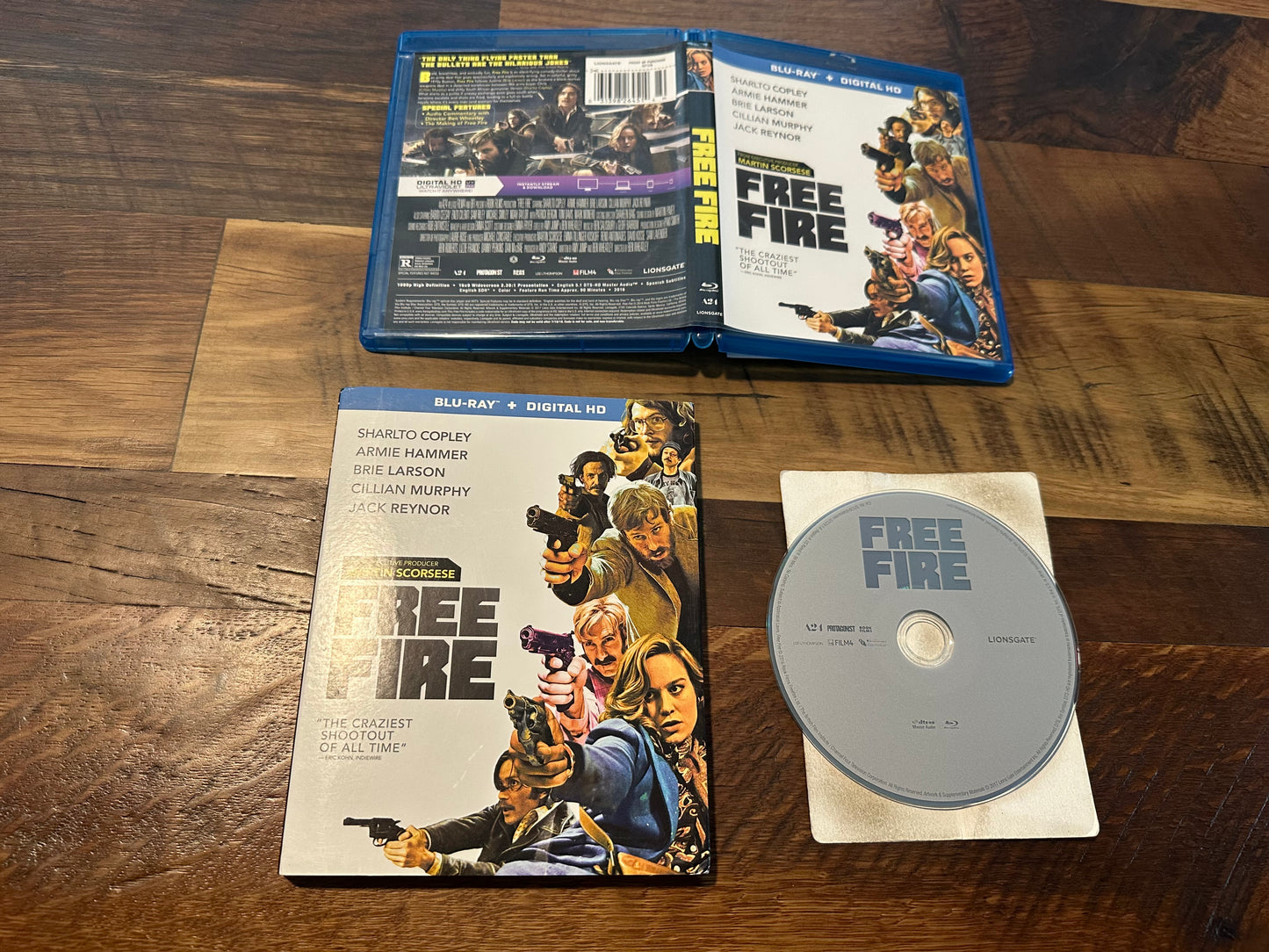 Free Fire Blu ray-A24-Slipcover-Widescreen-2016 Classic-No Digital