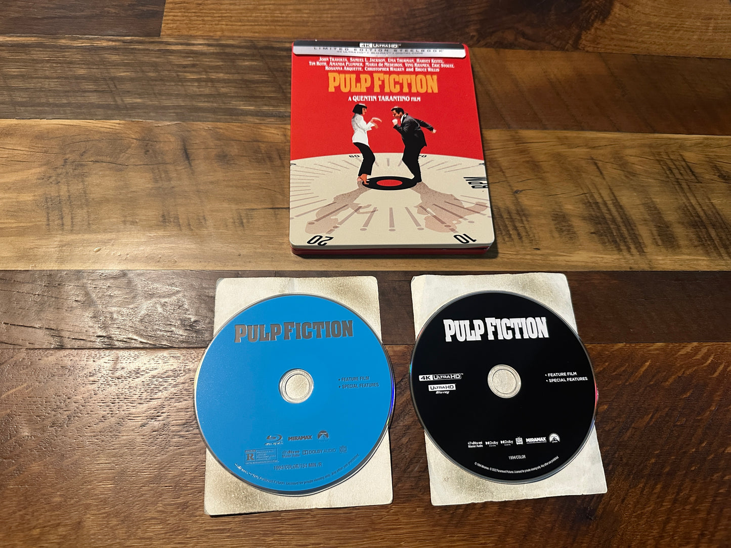 Pulp Fiction (4K Ultra HD/Blu ray, Steelbook, 2 Disc, 90’s Classic, No Digital)