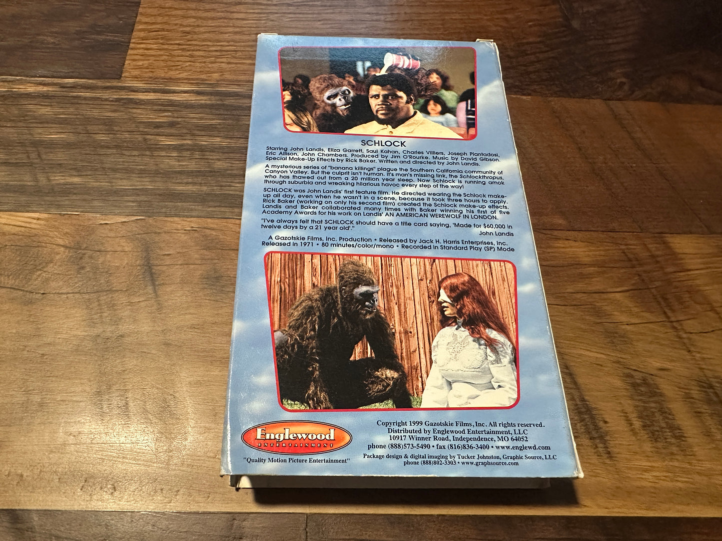 Schlock VHS-Englewood Ent-Slipcase-Science Fiction Gold-John Landis-