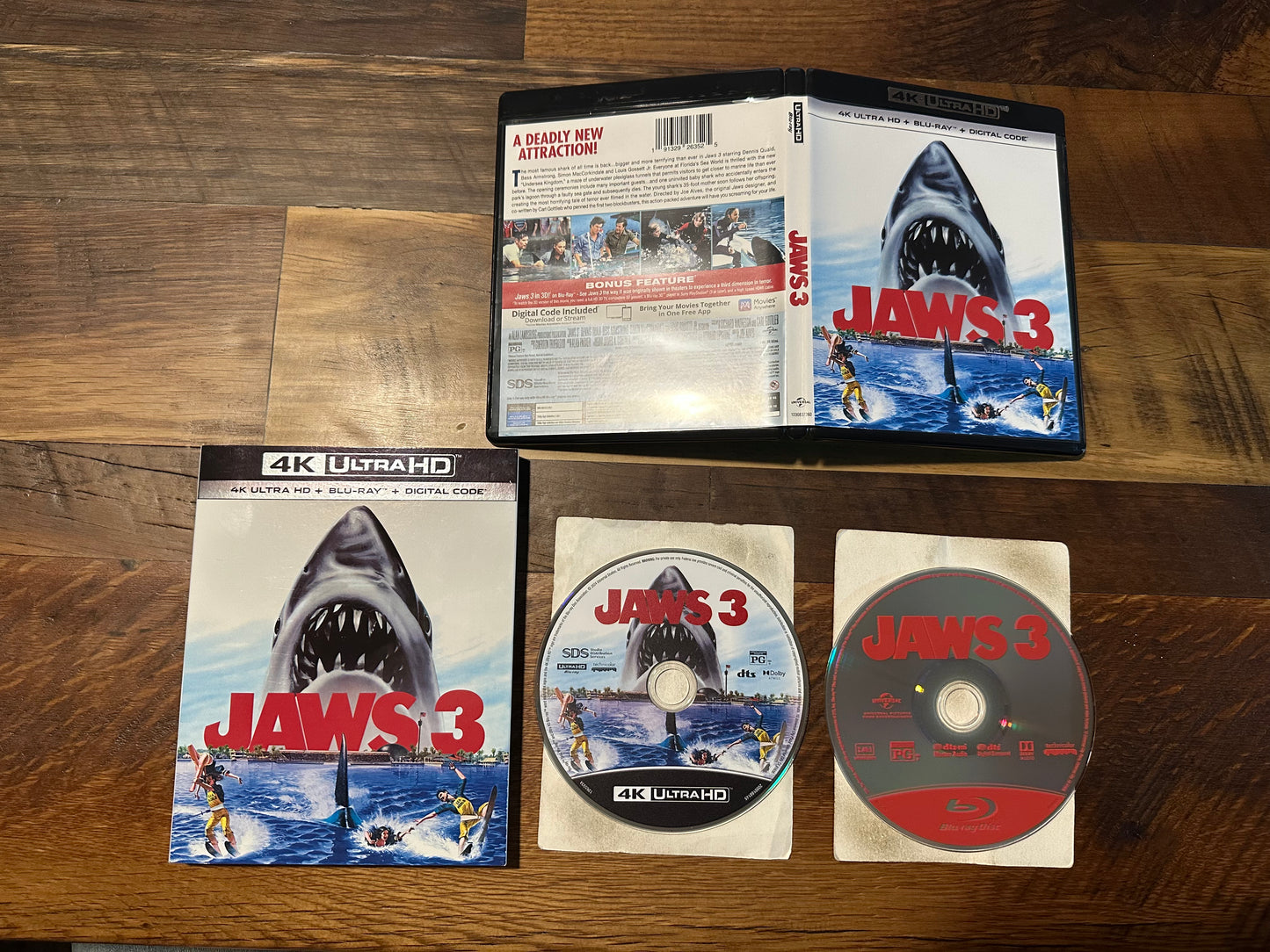 Jaws 3 4K Ultra HD/Blu ray*Universal*2 Disc*No Digital*OOP Slipcover
