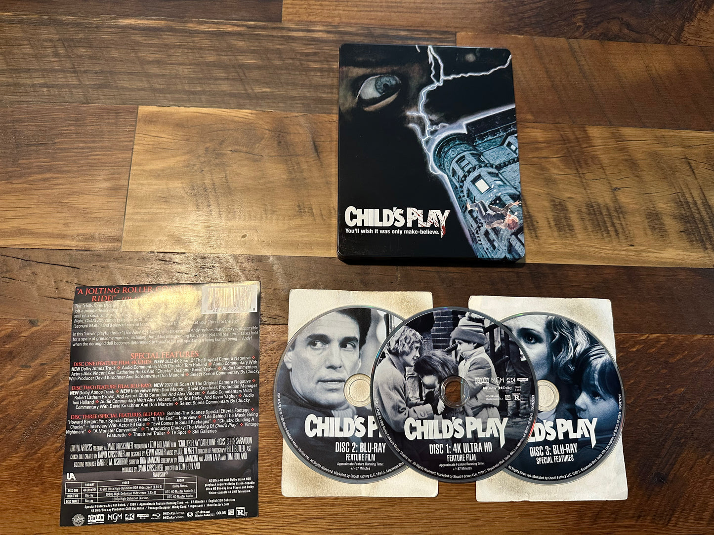 Child’s Play 4K Ultra HD/Blu ray-Scream Factory-Steelbook-3 Disc-