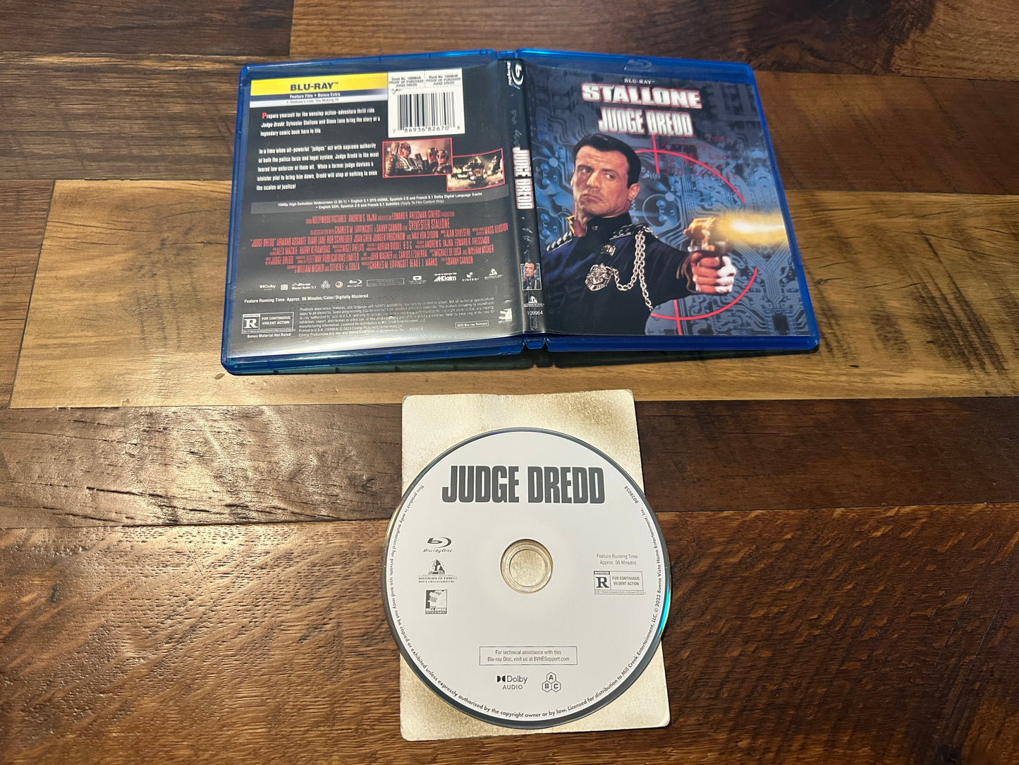 Judge Dredd (Blu ray, Mill Creek Entertainment, Stallone Classic)