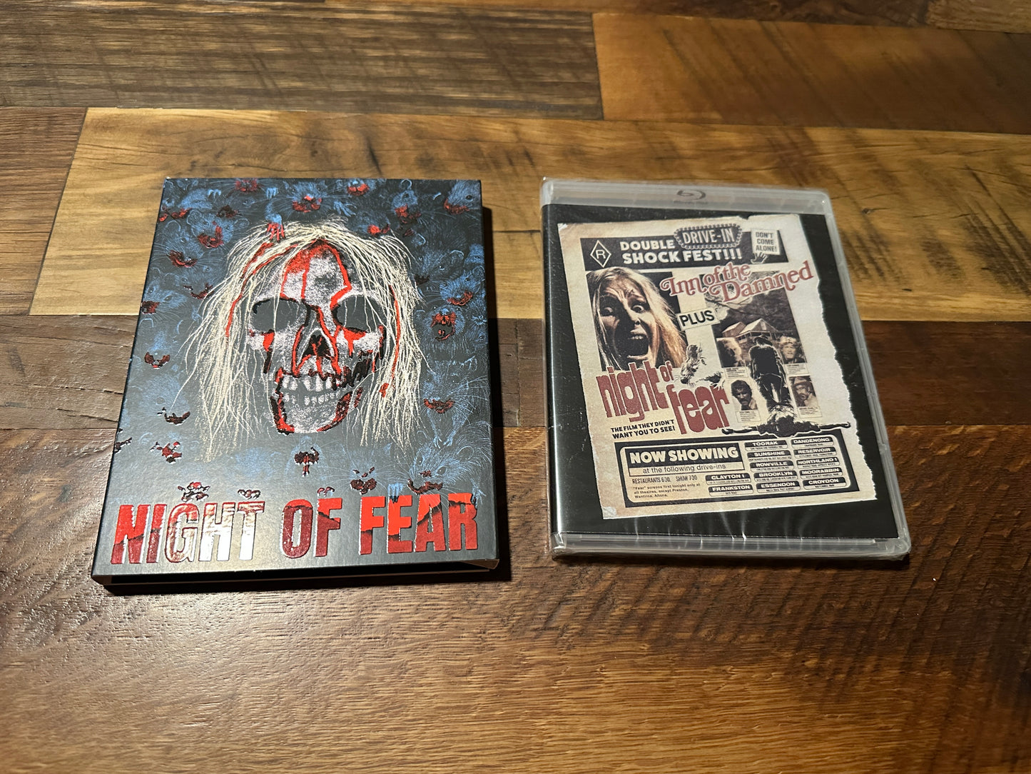 Night of Fear & Inn of the Damned (Blu ray, Vinegar Syndrome Partner, Slip, NEW)