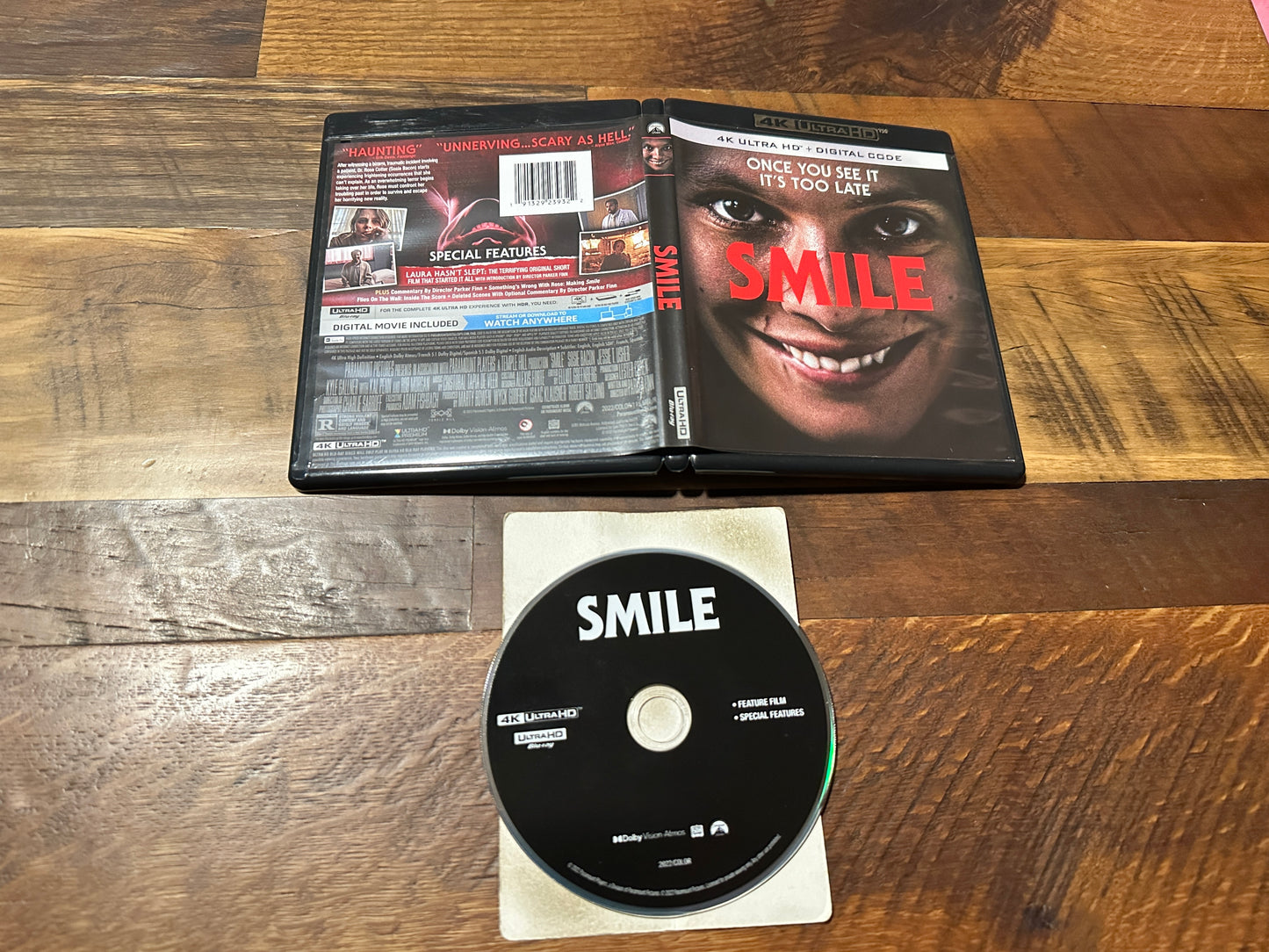 Smile (4K Ultra HD, Paramount, Widescreen, 2022 Horror, No Digital)