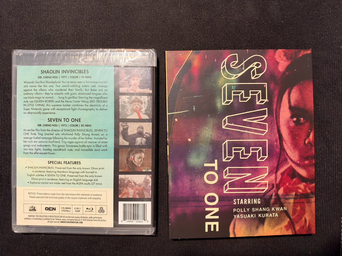 Shaolin Invincibles & Seven to One (Blu-ray, Vinegar Syndrome Partner, Slip,NEW