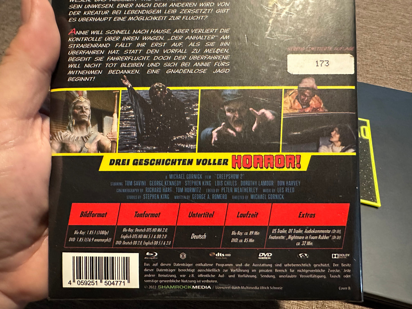 Creepshow 2 Blu ray/DVD-Padded Mediabook-Shamrock Media-Region B-NEW