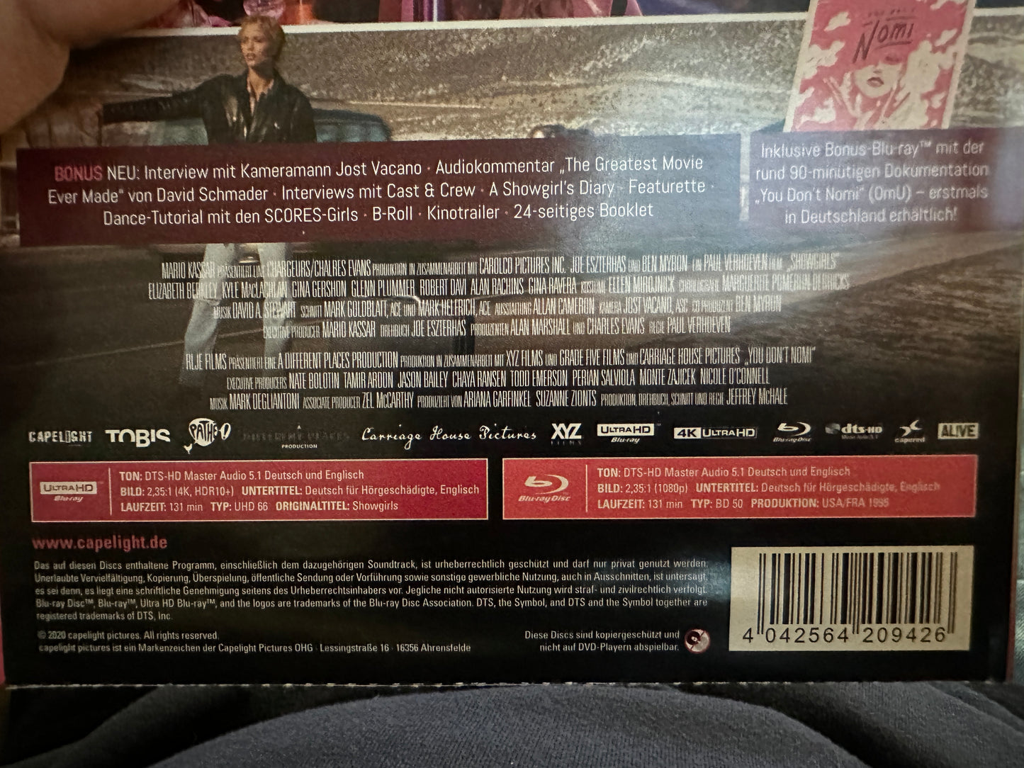 Showgirls & You Don’t Nomi (4K Ultra HD/Blu ray, Mediabook, 3 Disc)