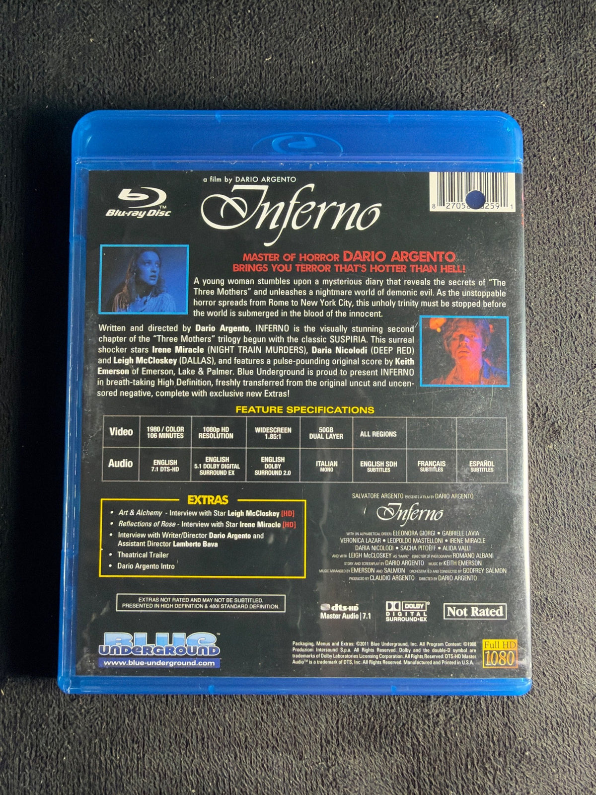 Inferno (Blu-ray, Blue Underground, 80's Classic Horror, Widescreen)