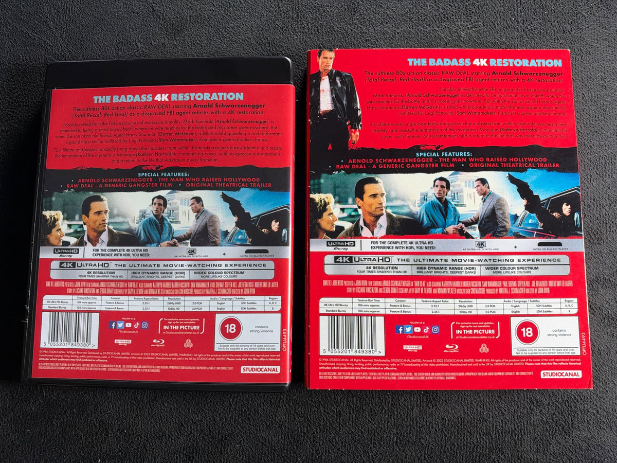 Raw Deal (4K UHD, Studio Canal, Rare Slipcover, Schwarzenegger)