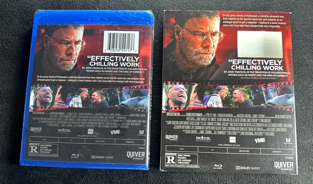 The Fanatic (Blu-ray, Quiver Films, Slipcover, John Travolta, NEW/Sealed)