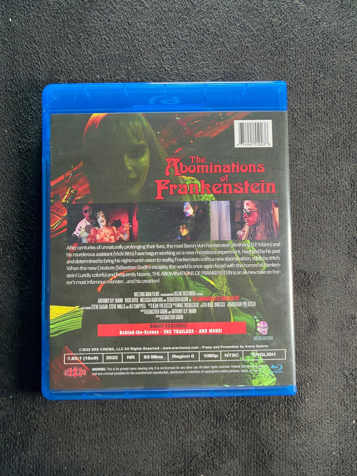 The Abominations of Frankenstein (Blu-ray, SRS Cinema, Obscure Horror)