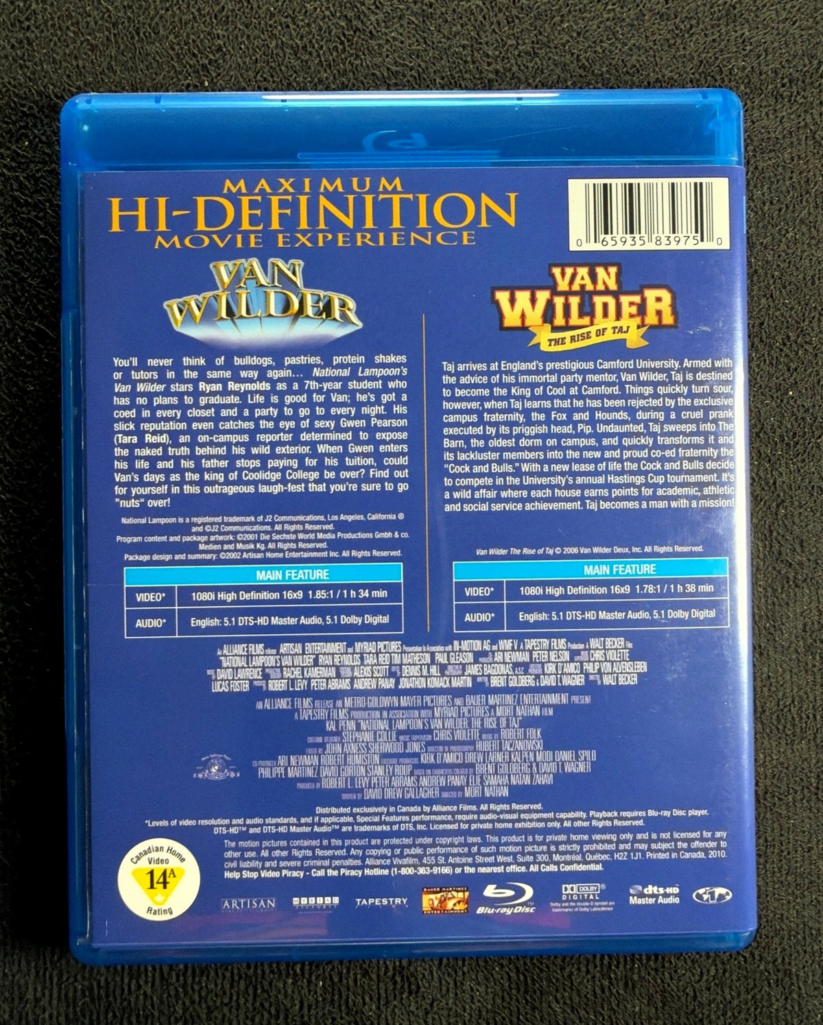 National Lampoon's Van Wilder & Van Wilder: The Rise of Taj (Blu-ray, Alliance)