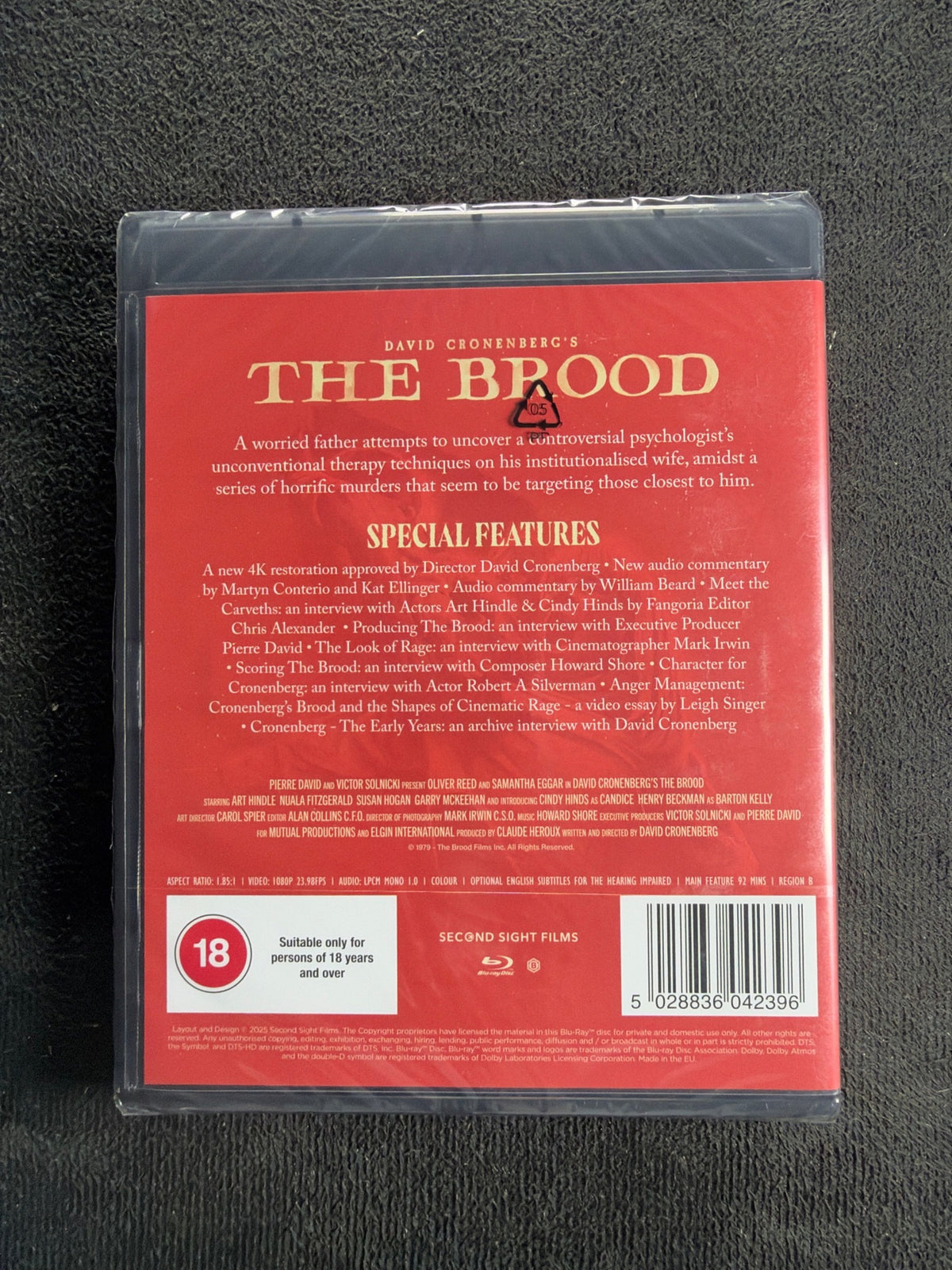The Brood (Blu-ray, Second Sight Films, Region B, 70's Cronenberg, NEW/Sealed)
