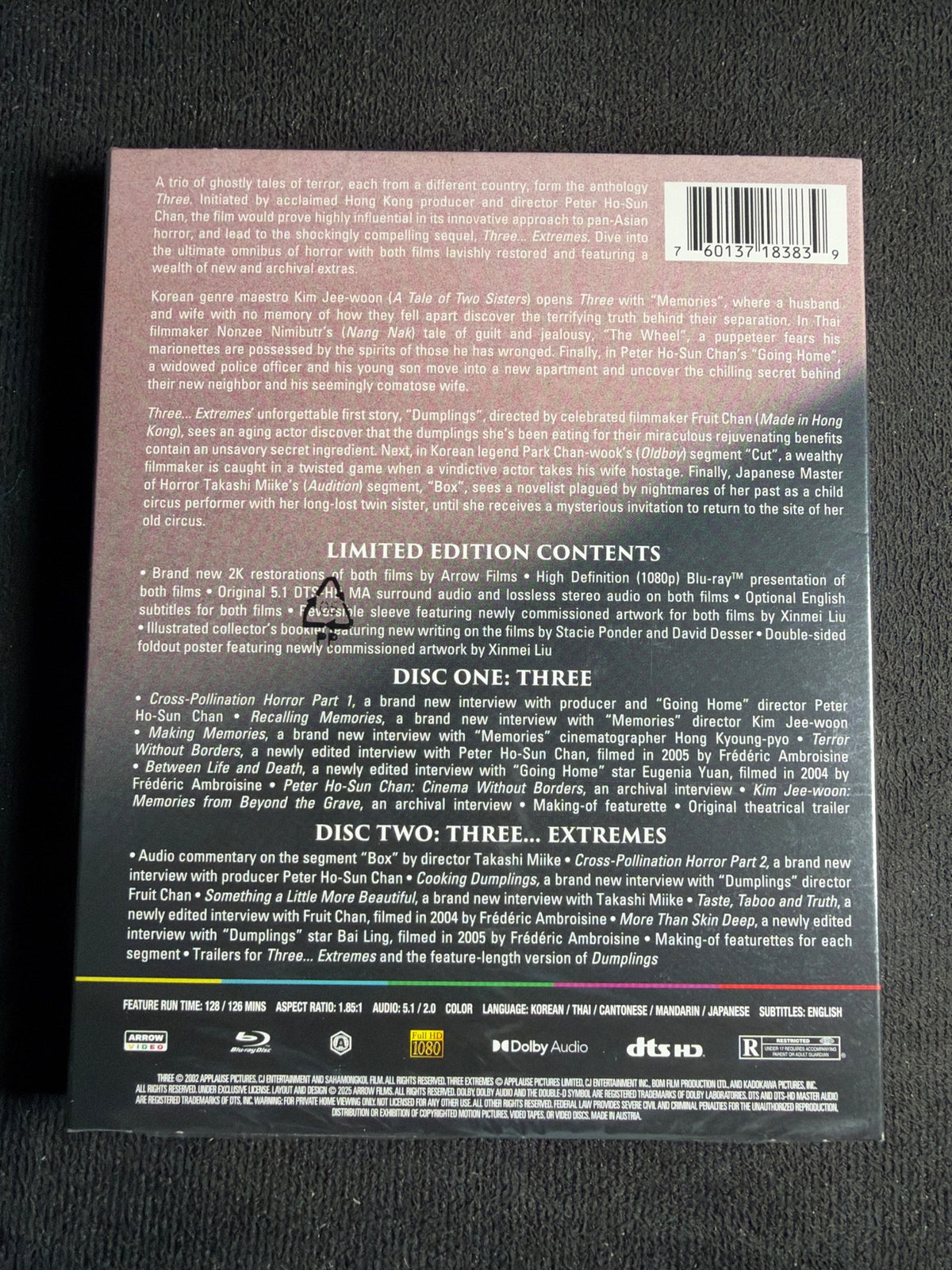 Three / Three Extremes (Blu-ray, Arrow Video, Slipcover, US Release, NEW))