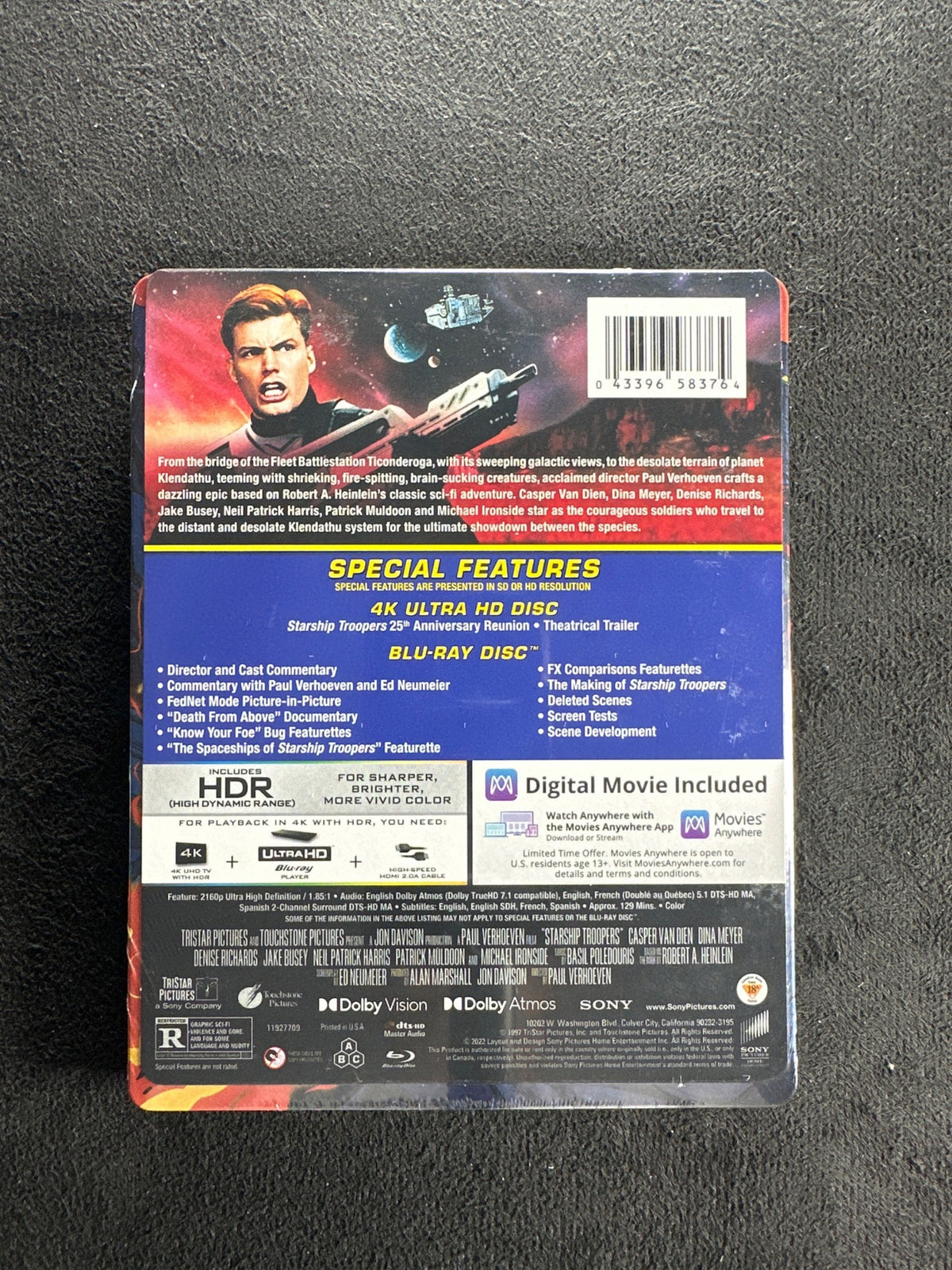 Starship Troopers (4K Ultra HD, Sony Pictures, 25th Anniversary Ed, NEW/Sealed)