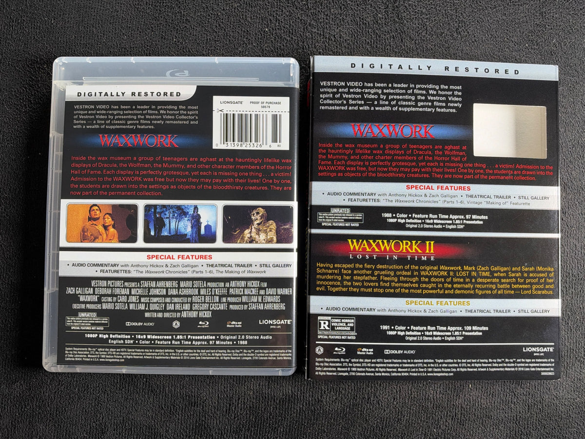 Waxwork 1 & 2 (Blu-ray, Vestron Video, Slipcover, Classic Horror Series)