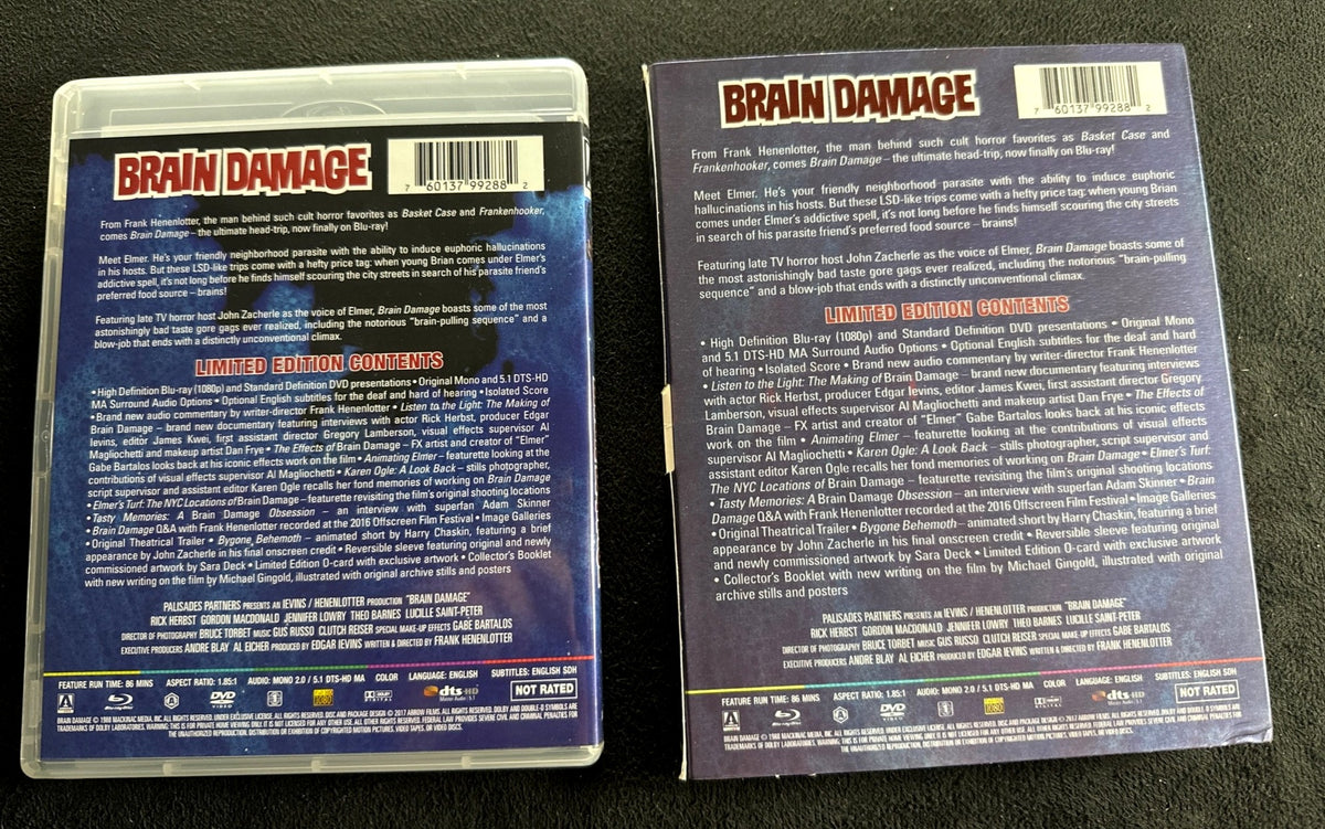 Brain Damage (Blu-ray, Arrow Video,  Slipcover, Limited Edition, Rare)