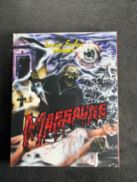 Massacre (4K Ultra HD, Vinegar Syndrome, Slipcover, 80's Horror, NEW/Sealed)