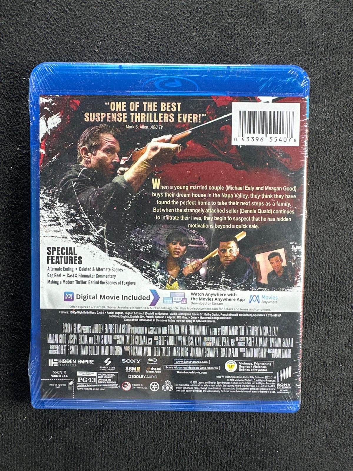 The Intruder  2019 (Blu-ray, Sony Pictures, Widescreen, NEW/Sealed)