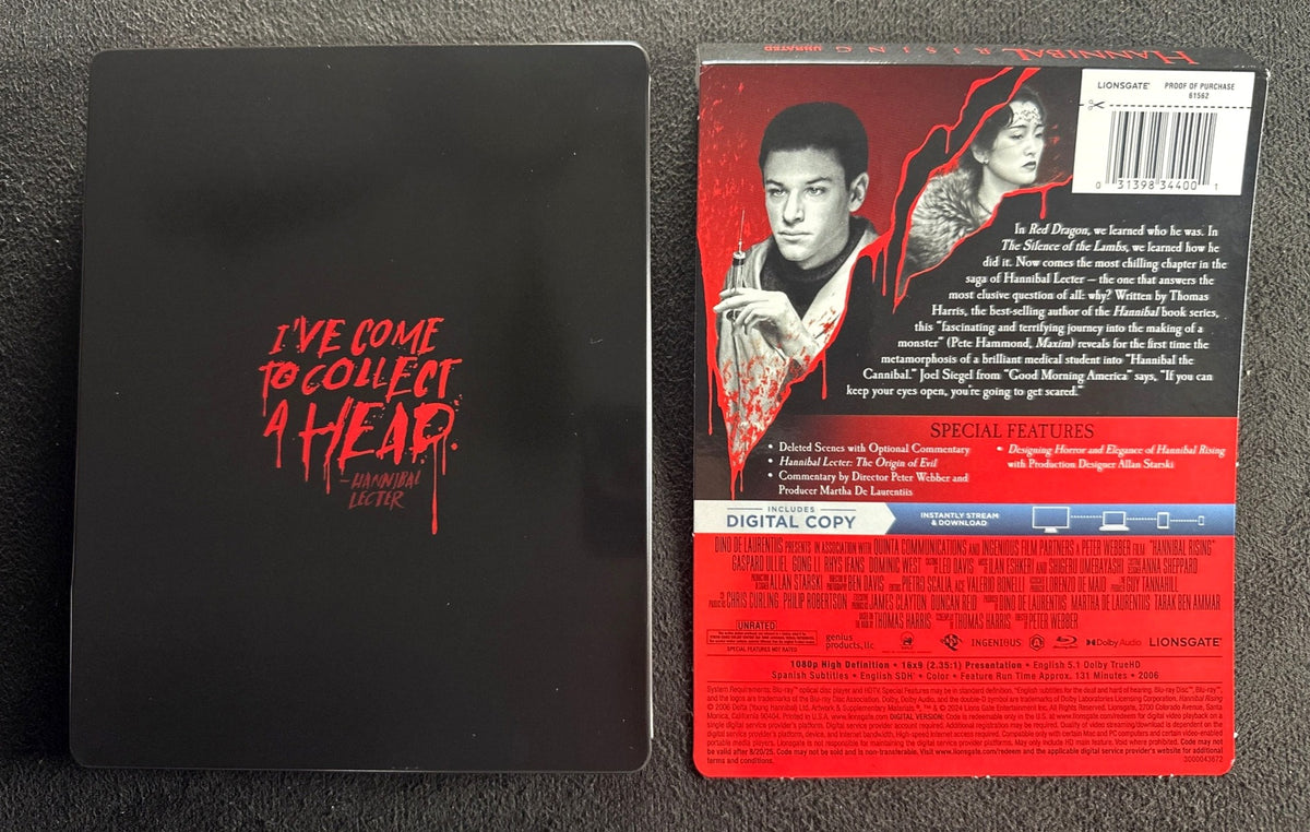 Hannibal Rising (Blu-ray, Lionsgate Films, Steelbook, No Digital)