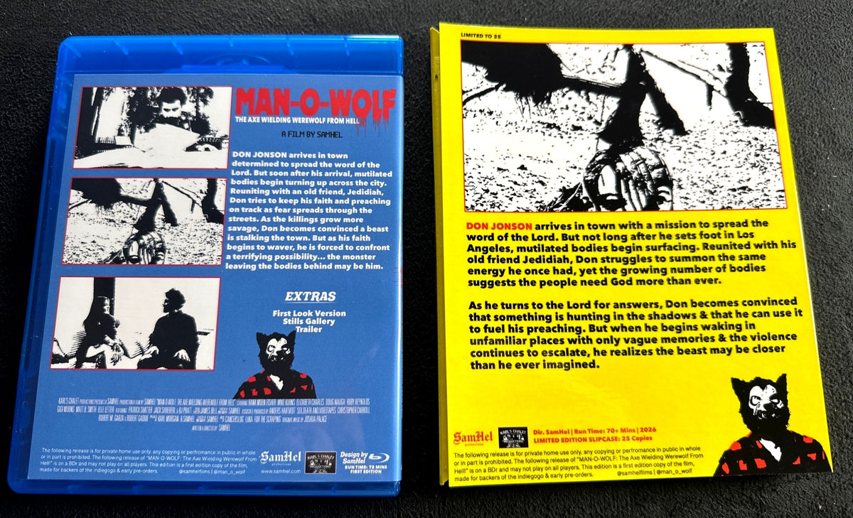 Man-O-Wolf: The Axe Wielding Werewolf from Hell (Blu-ray, Slip, Signed X3)