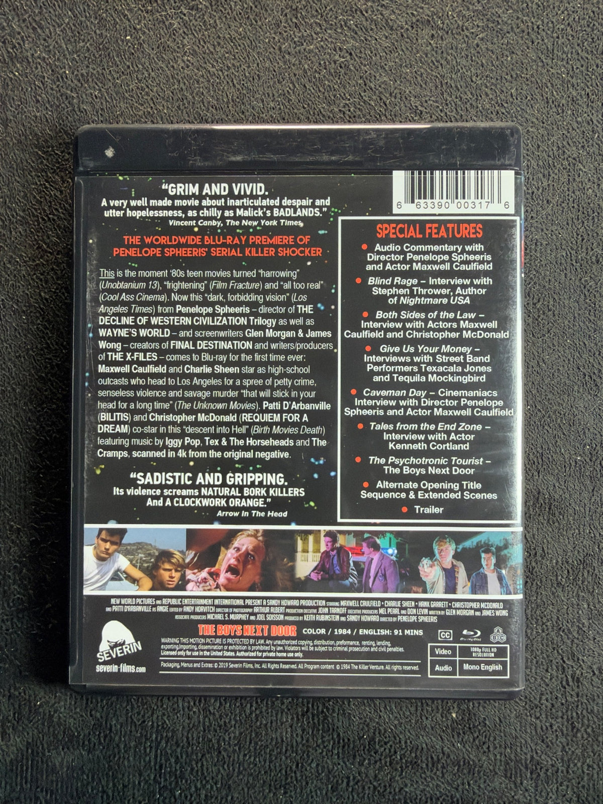 The Boys Next Door (Blu-ray, Severin Films, 80's Charlie Sheen Classic)