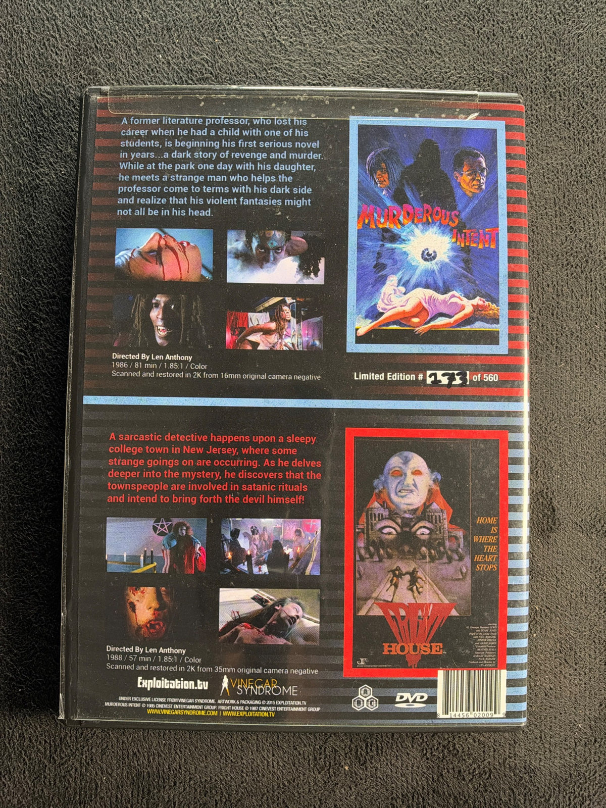 Murderous Intent / Fright House (DVD, Vinegar Syndrome, Ultra Rare, OOP)