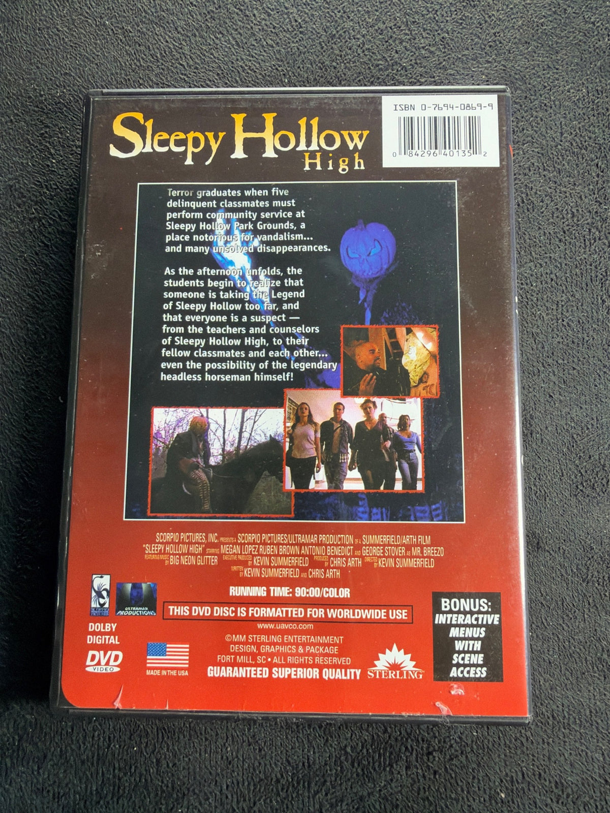 Sleepy Hollow High (DVD, Sterling Entertainment, 2000 Horror Classic)