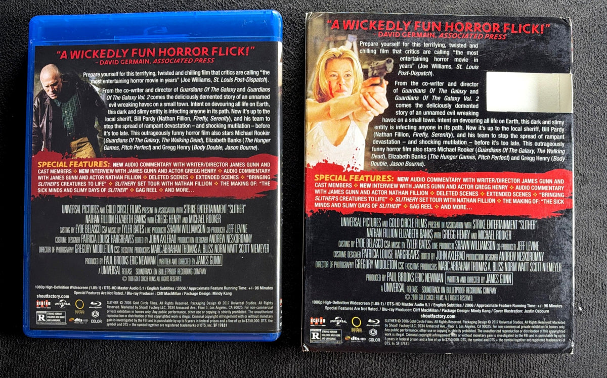 Slither (Blu-ray, Scream Factory, Slipcover, 2006 Classic Horror, Widescreen)