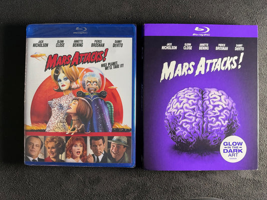 Mars Attacks! (Blu-ray, Warner Bros., Glow in the Dark Slipcover, NEW/Sealed)