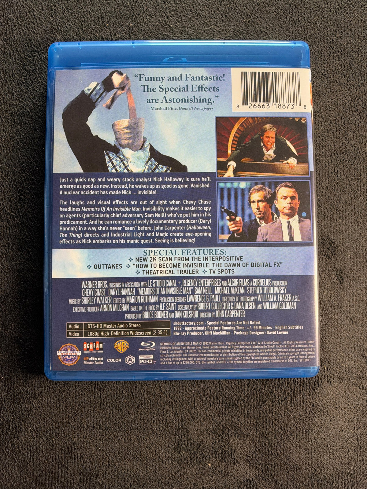 Memoirs of an Invisible Man (Blu-ray, Scream Factory, Chevy Chase Classic)