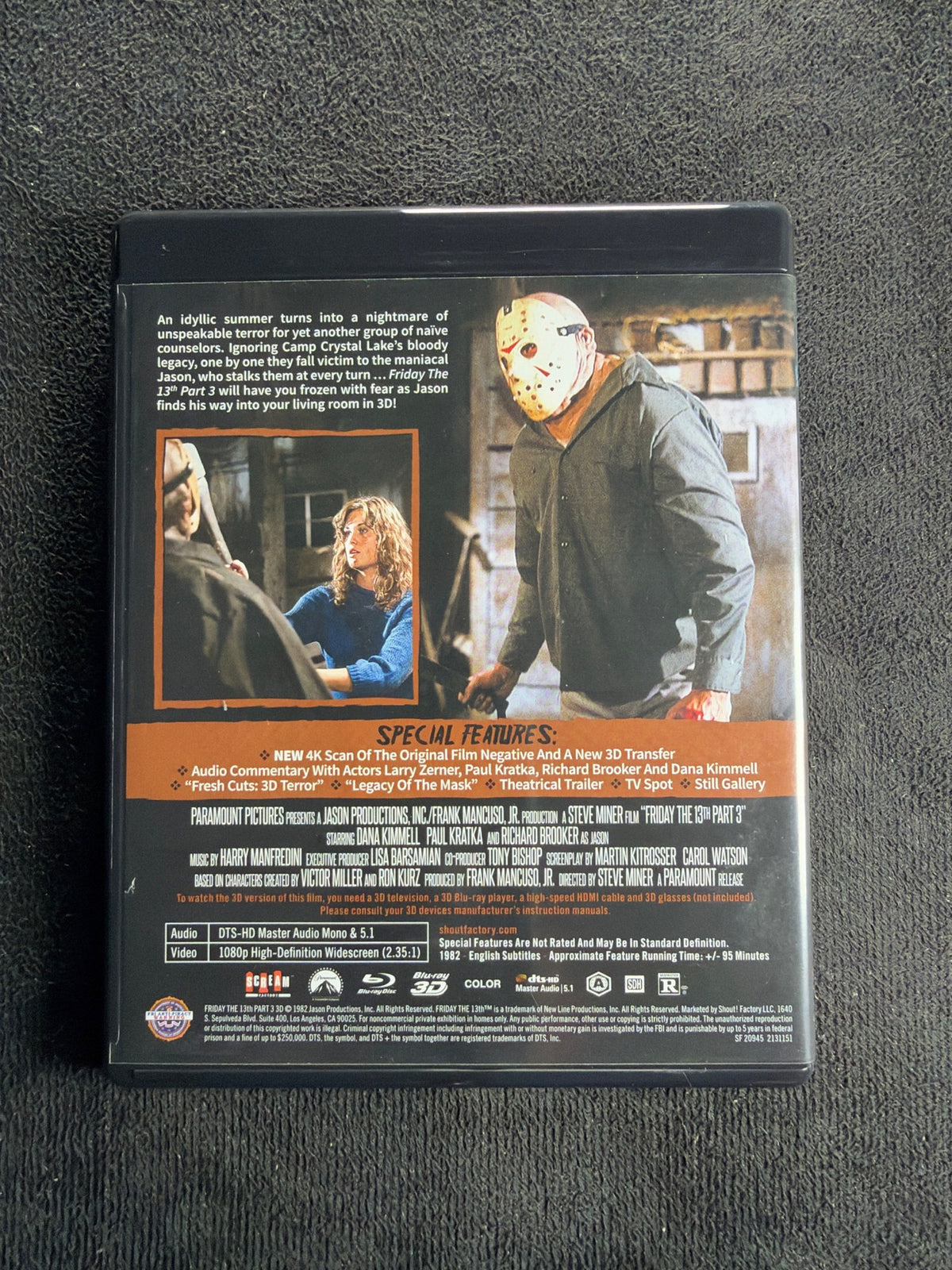 Friday the 13th Part III 3D (Blu-ray, Scream Factory, 80's Classic Horror)