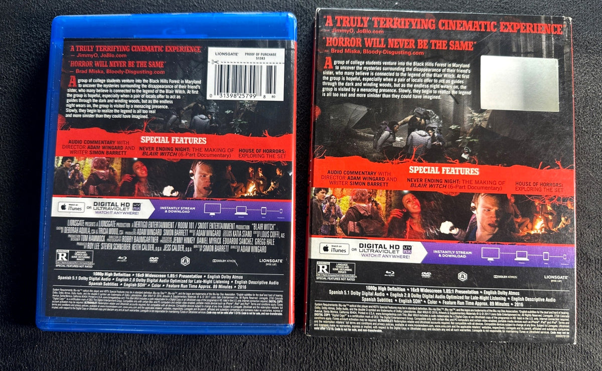 Blair Witch (Blu-ray, Lionsgate Films, Classic Horror, Slipcover)