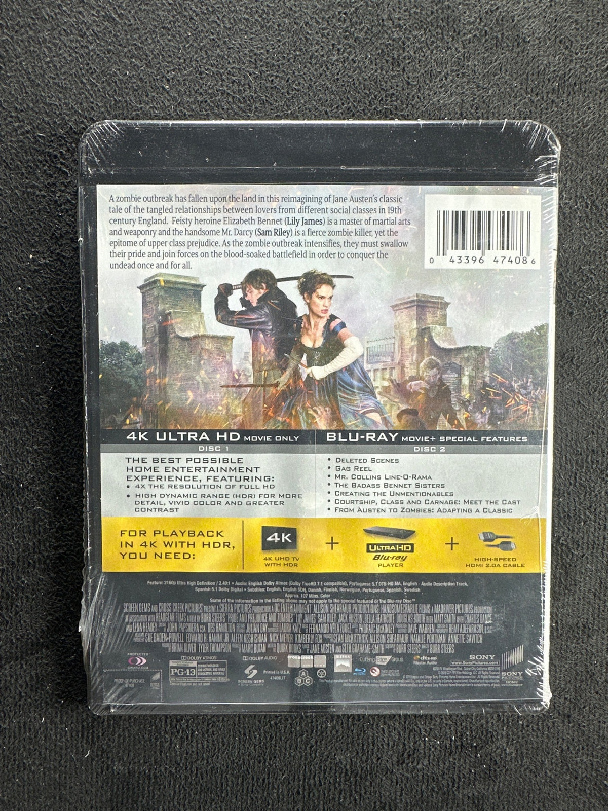 Pride + Prejudice + Zombies (4K UHD, Sony Pictures, NEW/Sealed)