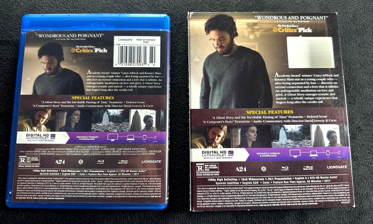 A Ghost Story (Blu-ray, A24, Rare Slipcover, 2017 Horror, No Digital)