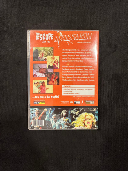 Escape From the Insane Asylum (DVD, Massacre Video, Limited Edition 1000 Made)