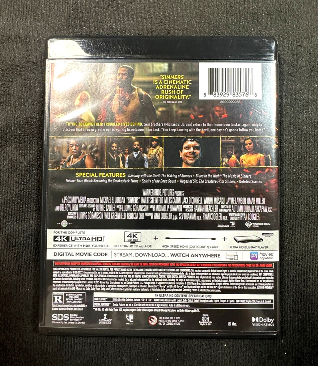 Sinners (4K UHD, Warner Bros, Michael B. Jordan Classic, No Digital)