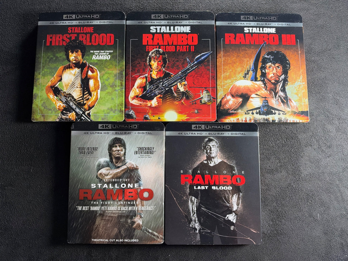 Rambo 1-5 (4K Ultra HD, All Have Slipcovers, Widescreen, Classics, No Digitals)