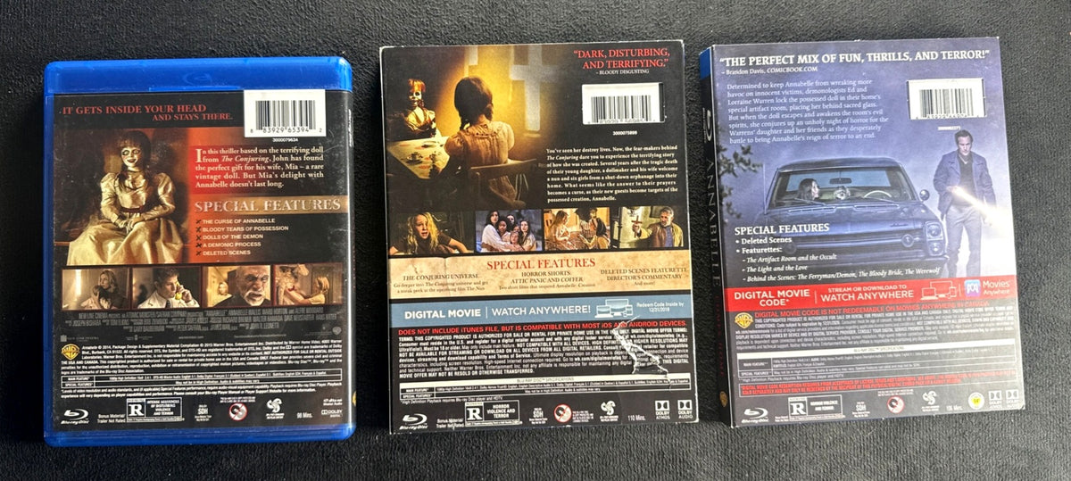 Annabelle & Annabelle Comes Home & Annabelle Creation  (Blu-ray, Warner Bros.)