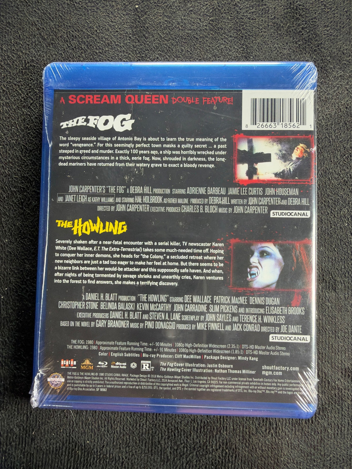 Scream Queen Double Feature: The Fog & The Howling (Blu-ray, Shout! Factory, NEW