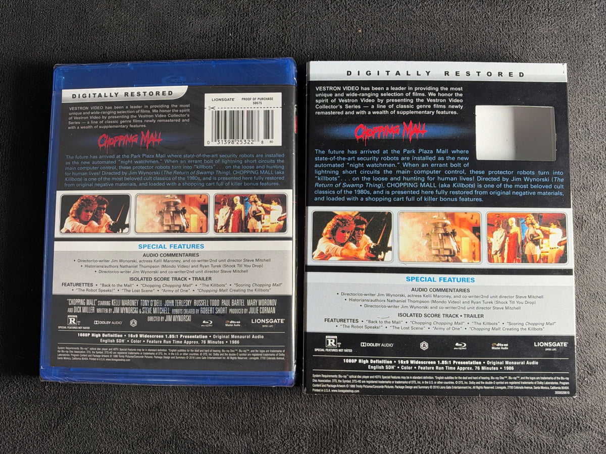 Chopping Mall  (Blu-ray, Vestron Video, Slipcover, 80's Classic, NEW/Sealed)
