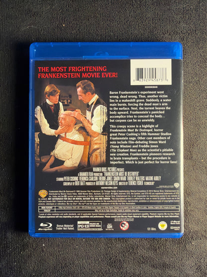 Frankenstein Must Be Destroyed (Blu-ray, Warner Bros, 60's Horror Classic)