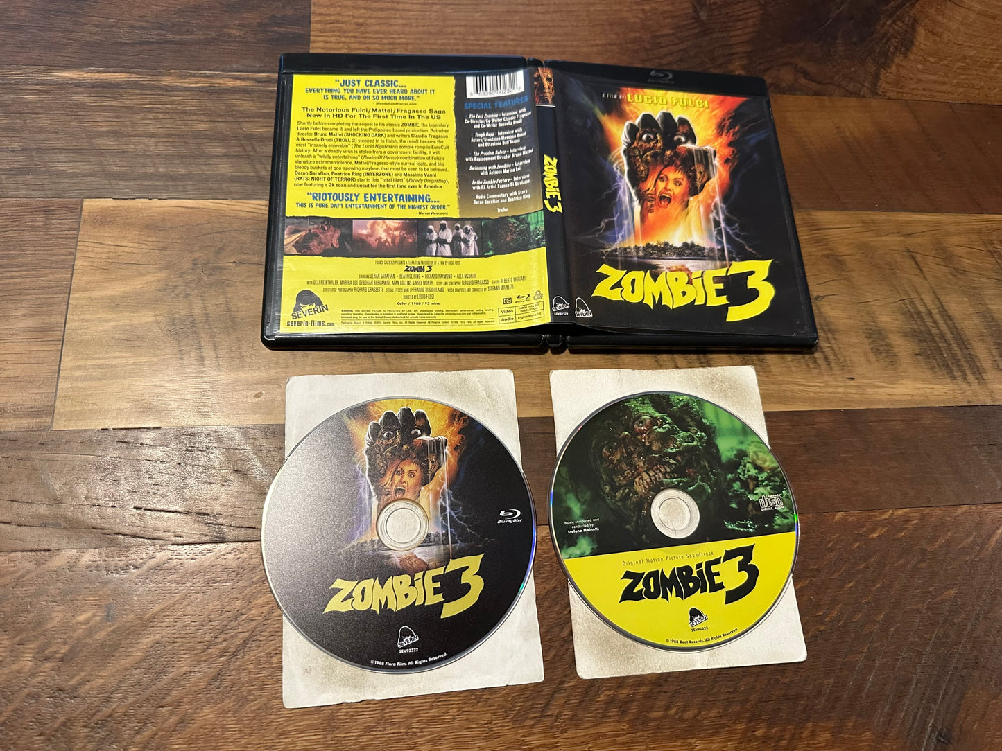 Zombie 3 Blu ray/CD-Severin Films-Lucio Fulci 80’s Horror-2 Disc-OOP