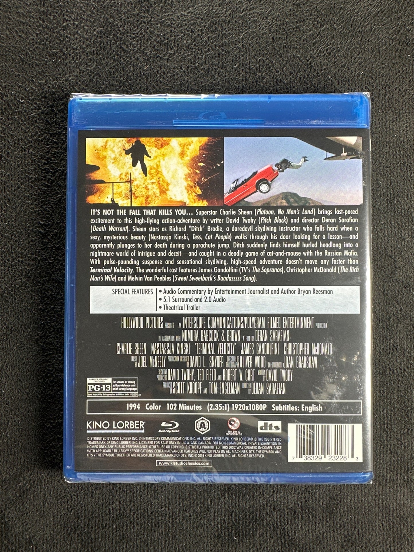Terminal Velocity (Blu-ray, Kino Lorber, 90's Classic, OOP, NEW/Sealed)