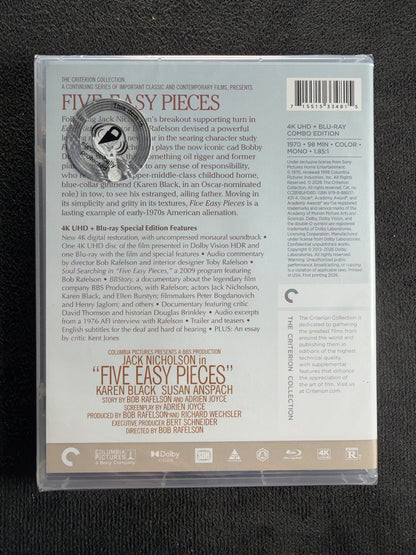 Five Easy Pieces (4K Ultra HD, Criterion Collection, Special Edition,NEW/Sealed)