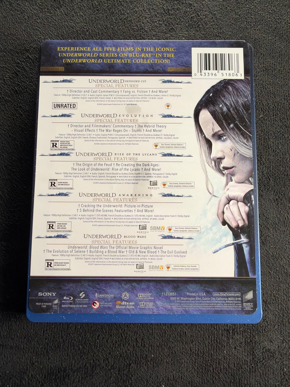 Underworld Collection (Blu-ray, Sony Pictures, Steelbook, 5 Disc Set, No Digital